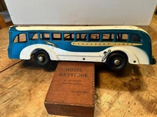 1938 Buddy L 855 Pressed Steel Greyhound Bus 16 1/2" Long Original Unrestored
