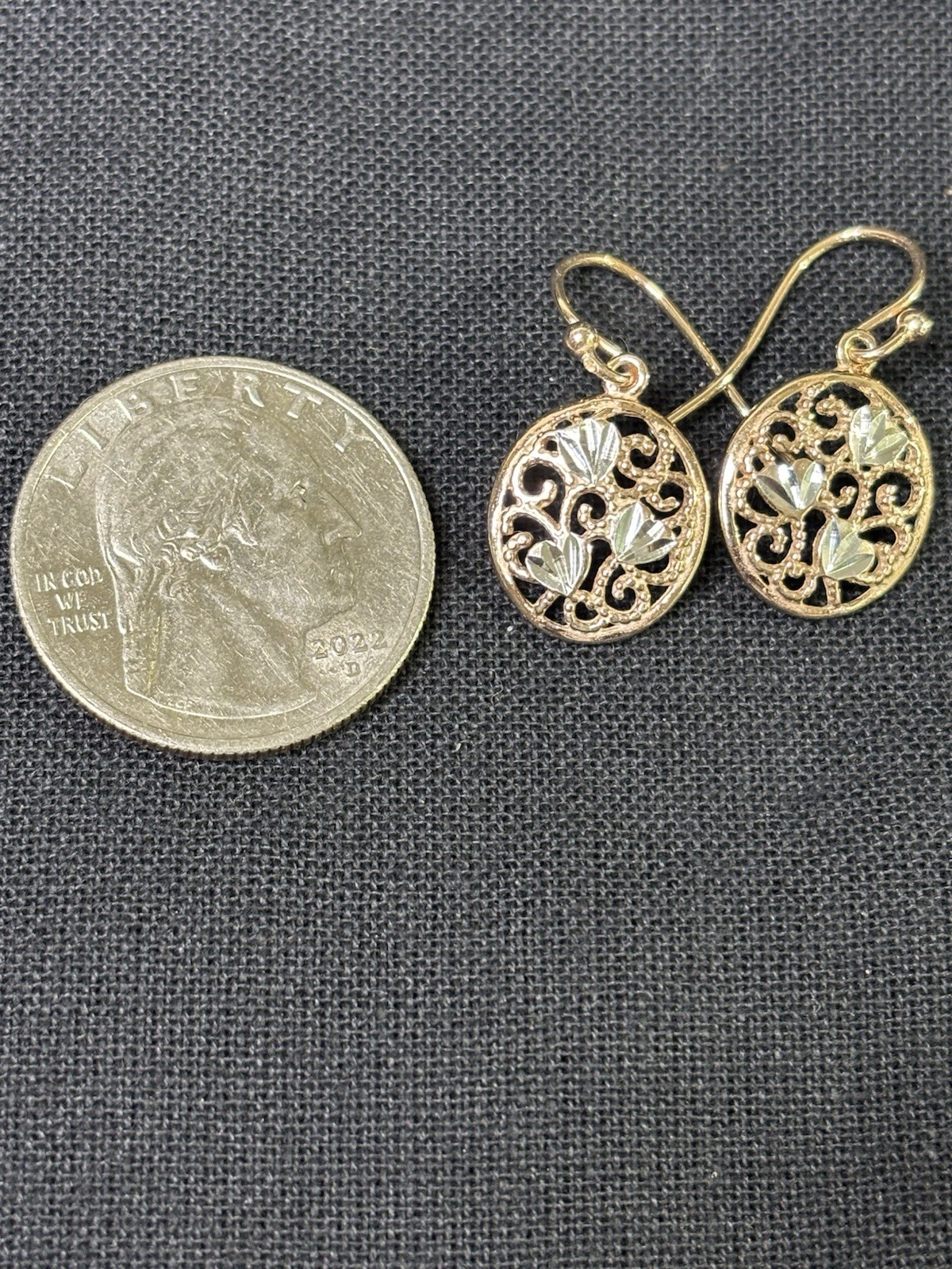 Rose Gold Vermeil 925 Sterling Silver Diamond Cut Open Filigree Floral Earrings