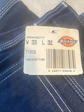 Vintage NWT Dickies T1993L Utility Work Pants Denim Jeans 33x32 Hammer Loop USA