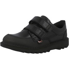 Kickers Kick Scuff Black Leather Kids Shoes