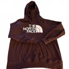 THE NORTH FACE Wms SZ L Maroon Kangaroo Pocket Logo Hoodie Cotton/Poly Gorp Core
