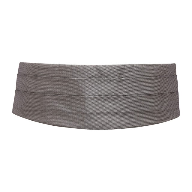 Q2049 FASCIA DA SMOKING UOMO MESSORI GREY/BLACK SILK CUMMERBUND MAN