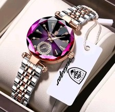 POEDAGAR Womens Luxury Stainless Steel Wristwatch Waterproof Quartz Crystal 