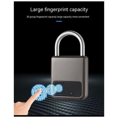 Portable Fingerprints Tuya APP Pad Lock with USB Key Support for7510 - Imagen 6 de 9