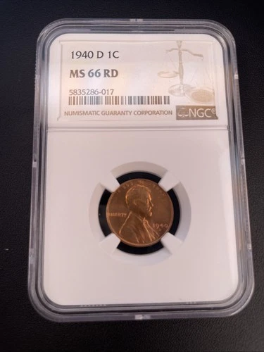 1940-D Lincoln Wheat Cent NGC MS-66 RD