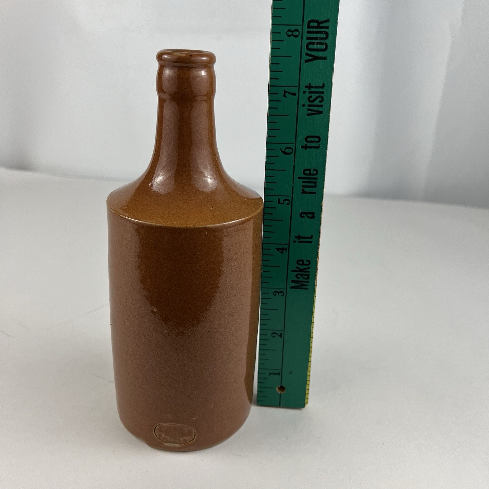 Antique Brown Ceramic Bottle Stamped Bristol