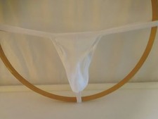 Men's G String Thong Micro, Back Choice Sheer white made in America 1 day ship