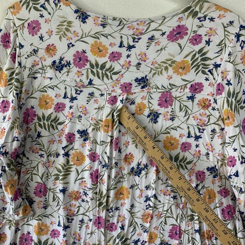 Tahari Blouse Top Shirt Women 1X Floral Pullover Ruffle Sleeve Ladies Comfort - Picture 8 of 10