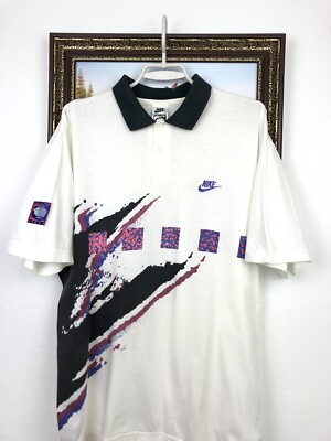 Vintage 90's Nike Challenge Court Andre Agassi Shirt Tennis Polo