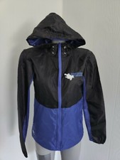 Leslie Jordan Blue & Black Hooded Women's Jacket Great Turtle Trail Race Size Xs