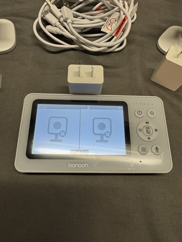Open Box‼️Bonoch 4.3" Baby Monitor with 2 Cameras, 720p Split Screen white - Picture 5 of 11