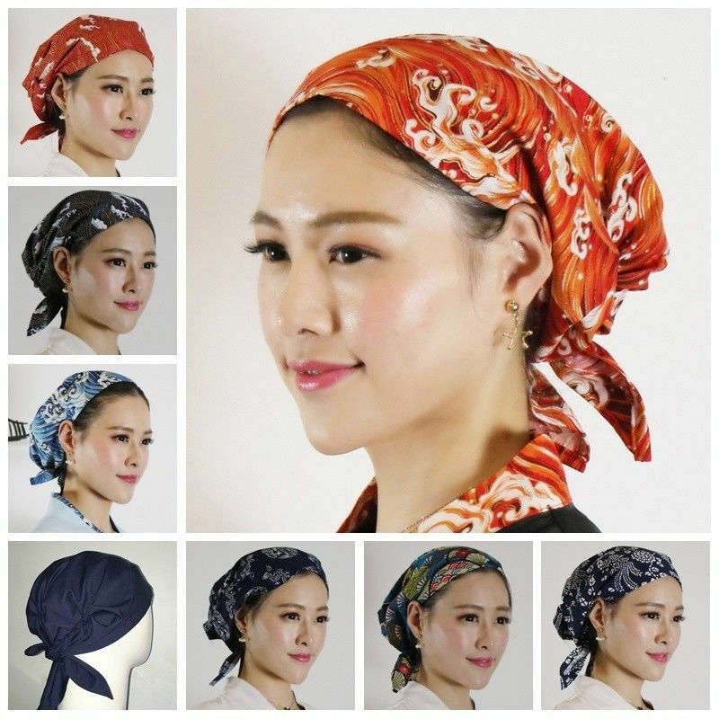 Japanese Unisex Chef Hat Hair Wrap Restaurant Waiter Sushi Working