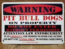 Metal Warning Pit Bull Dogs Sign For FENCE ,Beware Of Dog 8"x12"