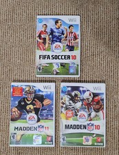 Madden NFL 11 Madden NFL 10 Fifa Soccer 10 Lot - Nintendo Wii