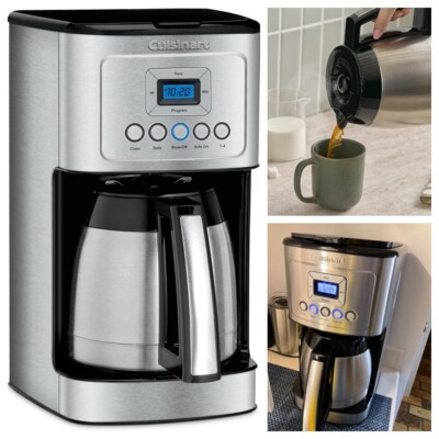 Cuisinart 12 Cup Programmable Coffee Maker Thermal Carafe Stainless Steel  Silver | eBay