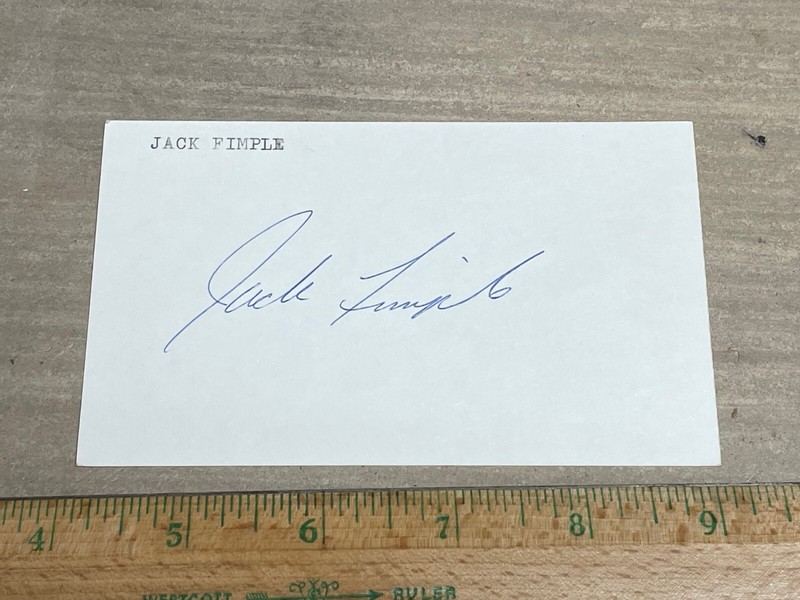 Jack Fimple  Signed Autograph    Dodgers