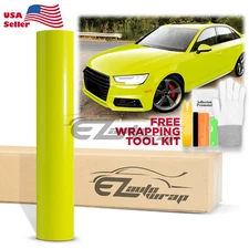 Gloss Glossy Lime Yellow Green Vinyl Wrap Sheet Sticker Decal Air Release Film