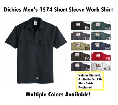 Dickies Men's Short Sleeve Button Up Work Shirt 1574 Multiple