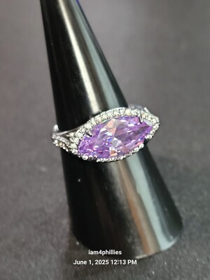 Bomb Party RG66806- Dazzling Harmony, Sz 7 Lavendar Cubic Zirconia Hematite