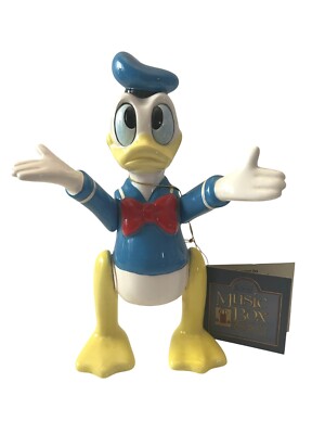 VTG WDW Magic Kingdom Donald Duck Articulated Ceramic Music Box Schmid Japan