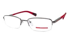 Prada VPS 50C 6BF-1O1 Silver small size 52/18/135 Half Rim Italy Eyeglasses