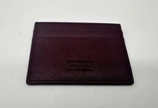 NEW Bloomingdale's Saffiano Leather Card Case Wallet Burgundy FREE Shipping