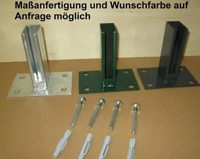 KOHLI Adattatore palo recinzione piastra inferiore base base piastra tassello zinco + verde muschio + antracite