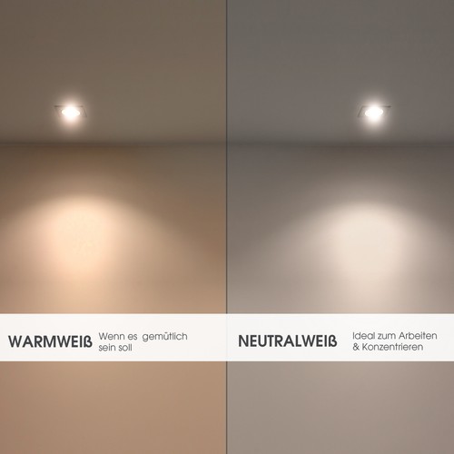 10 Stück linovum® LED Einbauspot SET 6W weiß eckig schwenkbar 4000K 230V GU10 - Bild 7 von 7
