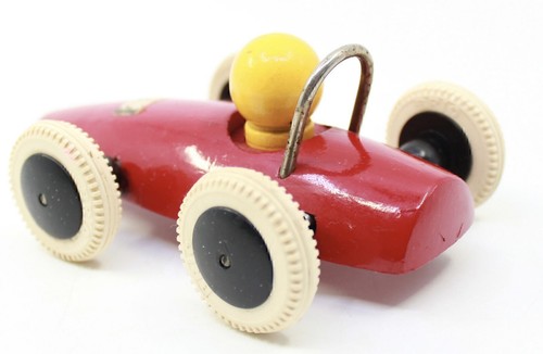 BRIO Sweden Wood Race Car Toy Retro Vintage Rubber Wheels Red Desktop Auto - Picture 5 of 11