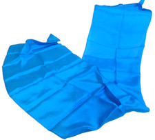 Vintage STUNNING AQUA BLUE SILIK hand rolled edge scarf 11.5" X 51"