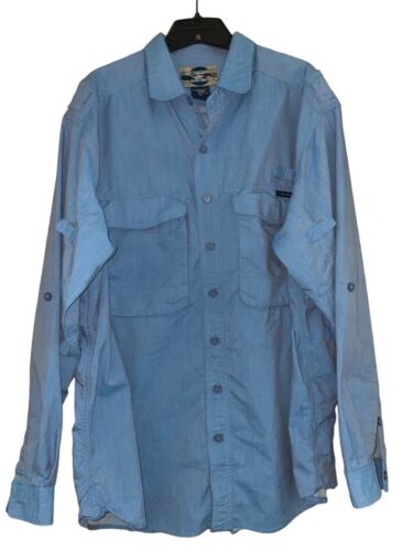 ExOfficio Adventure Men’s Air Strip Travel Shirt Button Down XL Blue Outdoor - Picture 2 of 10