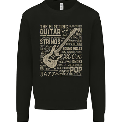 Gitarre Wortkunst Gitarrist Elektro Akustik Herren Sweatshirt Pullover