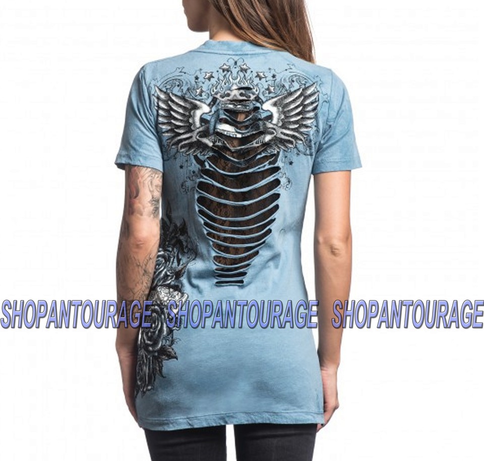 Sinful Celeste S3488 New Short Sleeve Fashion Graphic Blue Top By