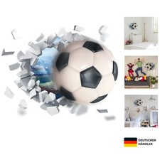 3D Wandtattoo Fußball PVC 60x30cm selbstklebend für Jungenzimmer