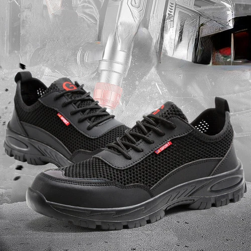 Neu Herren Sicherheitsschuhe Sommer Mesh Atmungsaktive Stahlkappe Arbeitsschuhe - Bild 6 von 20