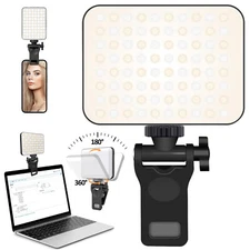 Selfie Phone Light 80 LED 2000mAh Rechargeable Clip On Light for Phone Laptop