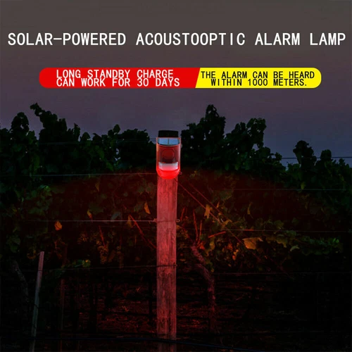 Waterproof Outdoor Solar Powered LED Alarm Lamp Warning Security Flashing Light - Picture 4 of 12