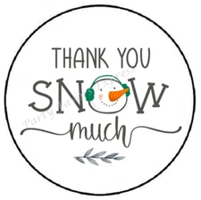 THANK YOU SNOW MUCH WINTER CHRISTMAS ENVELOPE SEALS LABELS STICKERS PARTY FAVORS
