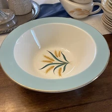 Vintage International D.S. Co Alliance OH Blue Viking Wheat 6" Bowls Set (2)
