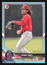 2018 Bowman JAHMAI JONES Sky Blue Border #/499 card LOS ANGELES ANGELS