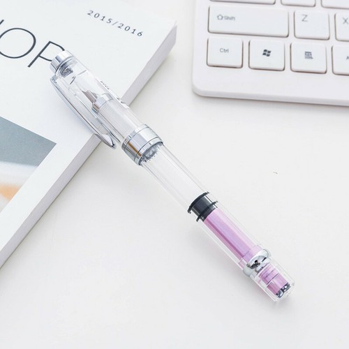 Wing Sung 3008 Silver Clip Piston Fountain Pen Extra Fine Nib 0.38/0.5mm Writing - Picture 11 of 15