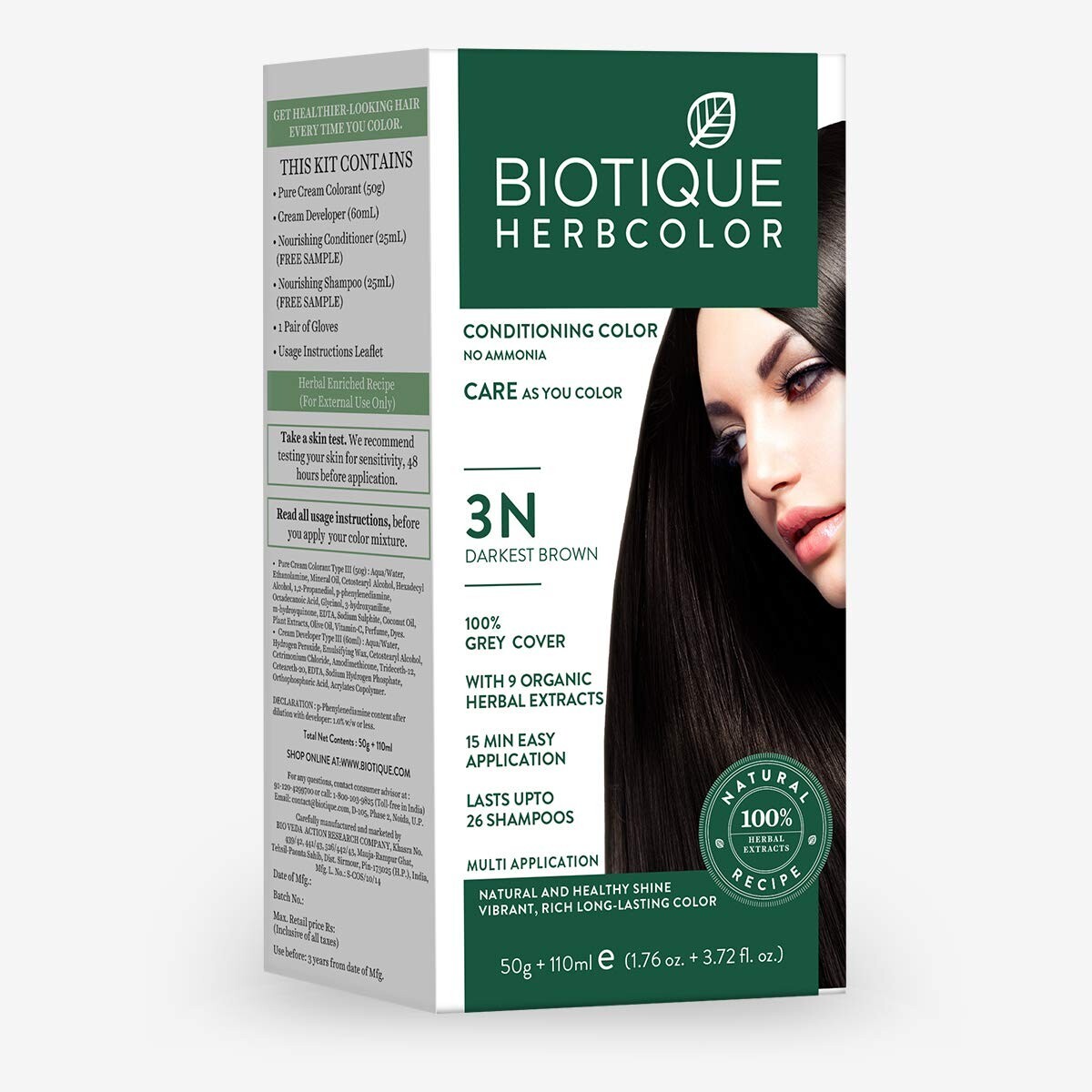 Biotique Bio Herbcolor Conditioning Hair Color, 50g + 110ml