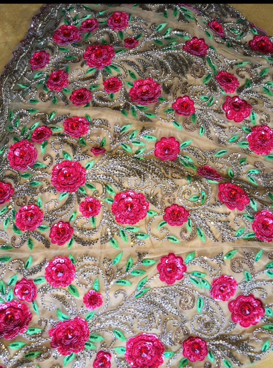 Gold And Red Rose Flowers Asian Dress Size 8 | eBay