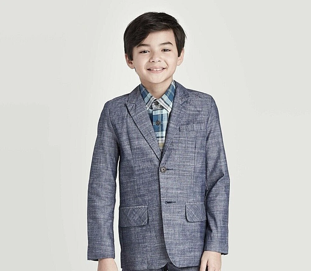 Cat & Jack Boys Blue Chambray Suit Jacket Size 4, 6, 7, 8, 10, 12