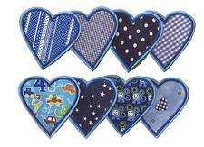 Herz 1 Aufbügler #28 BB # Neu Aufnäher zum aufbügeln Applikation Flicken  blau