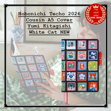 Hobonichi Techo 2026 Cousin A5 Cover Yumi Kitagishi White Cat NEW