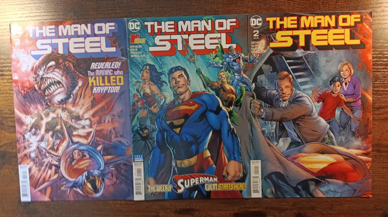comic book dc lot of 3 the man of steel 1 one man steel 2 3 of 6  modern age