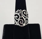 James Avery Sterling Silver Sorrento Filigree Scroll Ring Size 6 - 5.5g 925