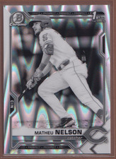 2021 Bowman Draft Matheu Nelson RC #BDC-103 Chrome Negative RayWave Refractor