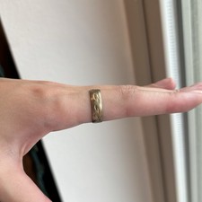 10K Yellow Gold Engraved Wedding/Anniversary Band Ring Size 6 / 5mm Band
